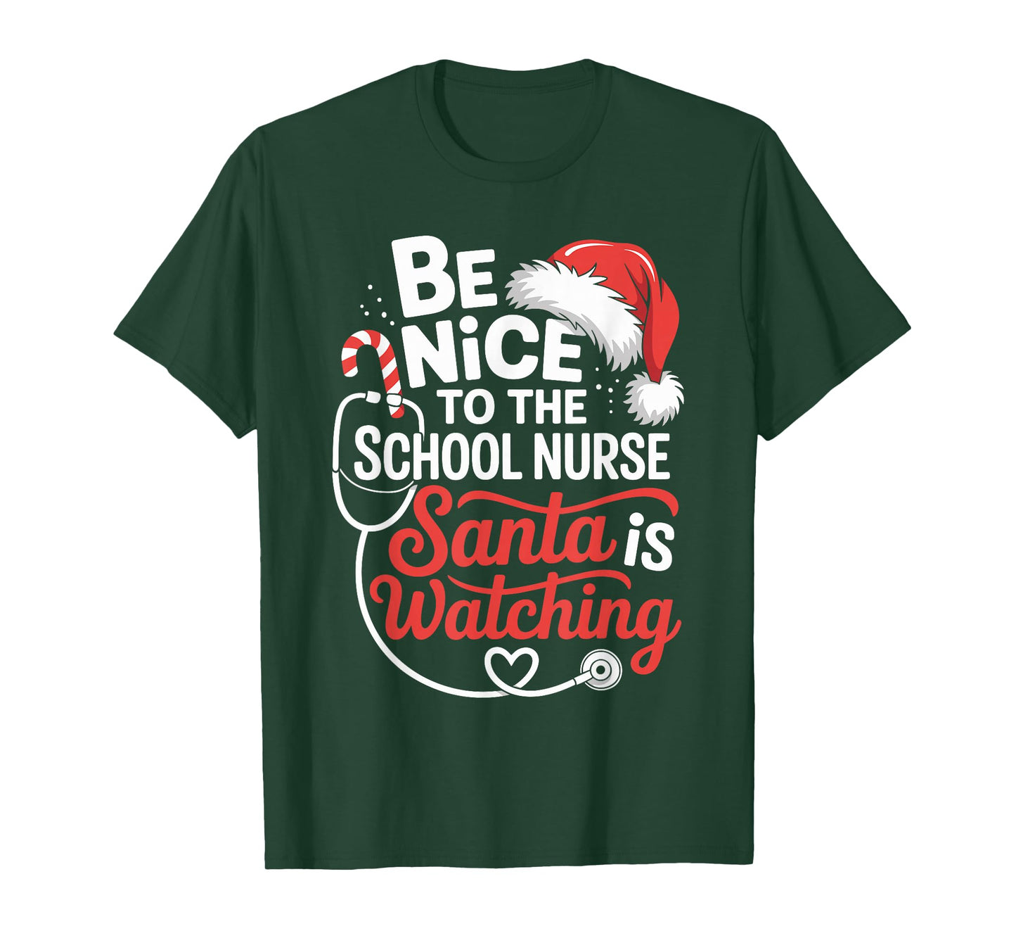 School Nurse Christmas Nursing Humor Xmas for Women T-Shirt