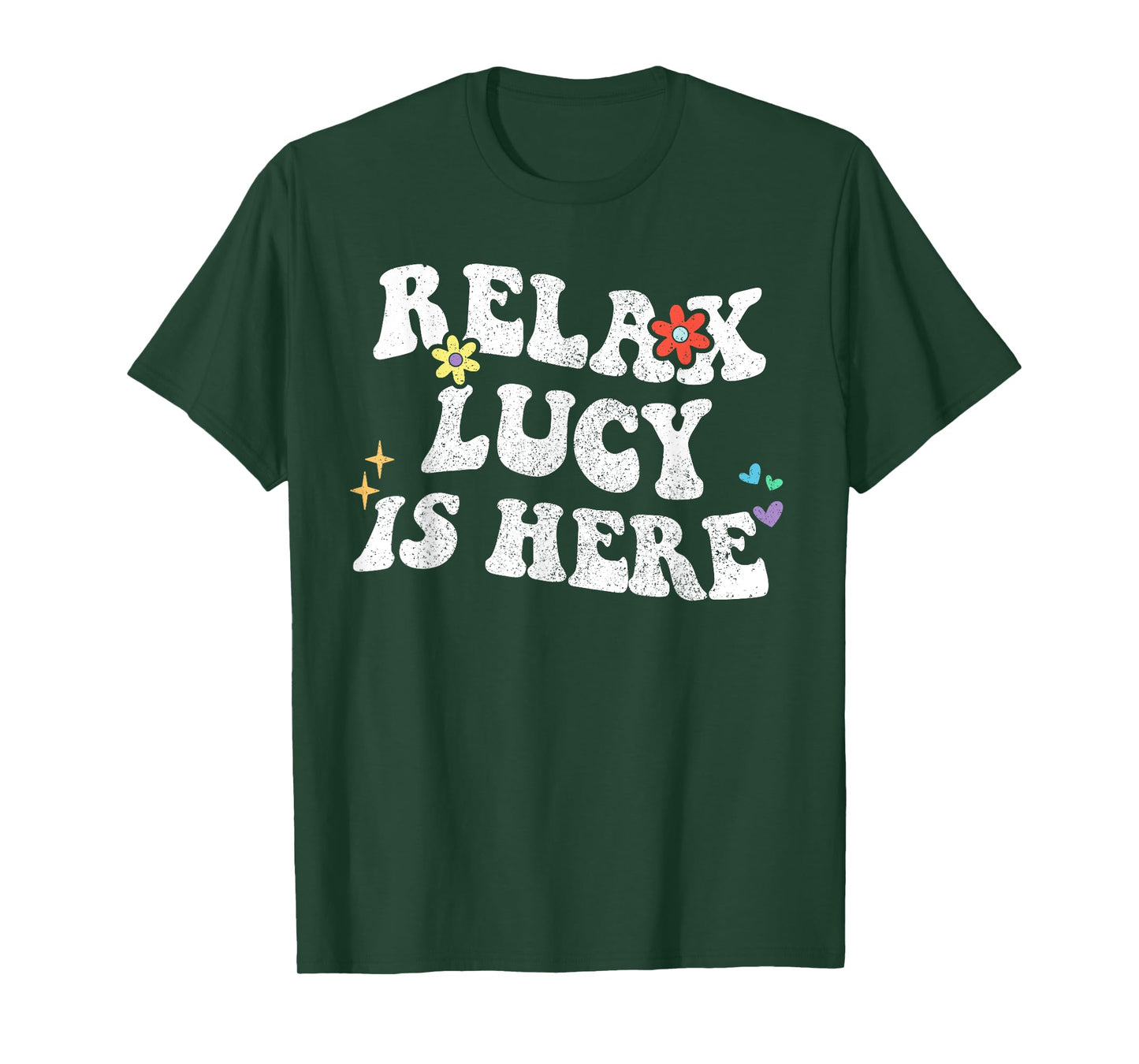 Retro Groovy Relax LUCY Is Here Funny Mother's Day Name T-Shirt