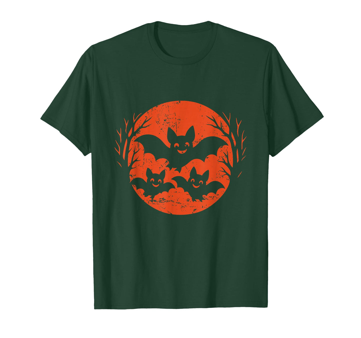 Smiling Bats Halloween Moon T-Shirt