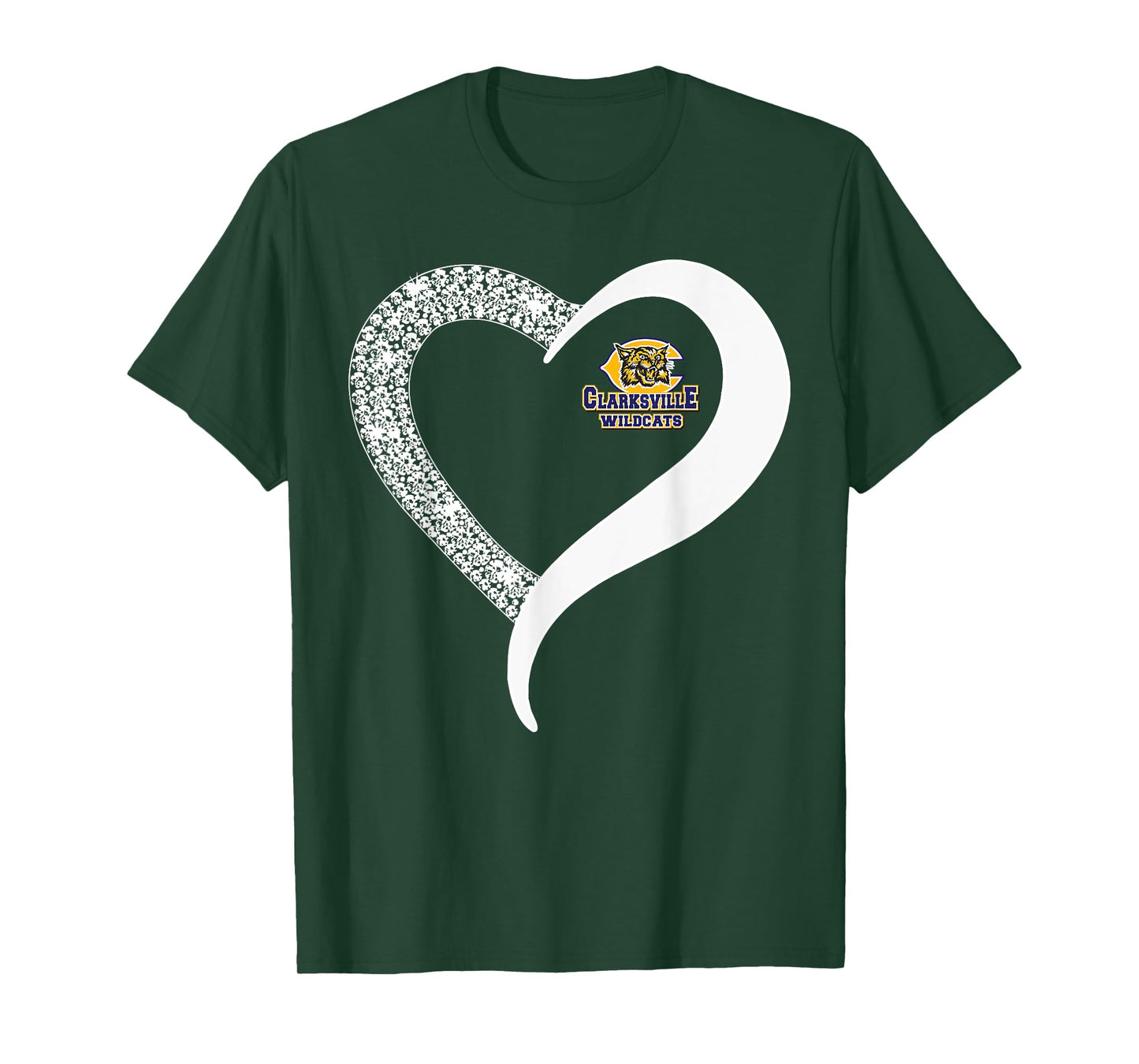 Clarksville Wildcats Logo Diamond Heart HS T-Shirt