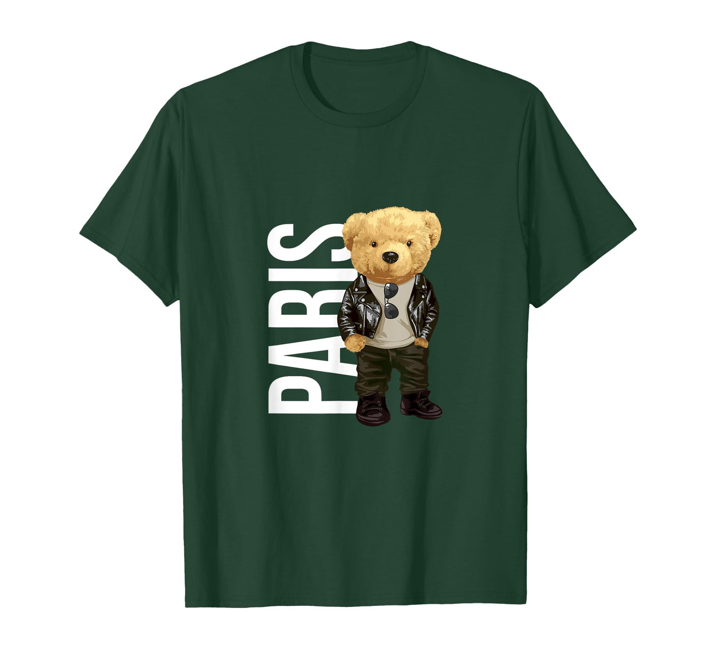 Cool Teddy Bear in Paris France Illustration Graphic Designs T-Shirt