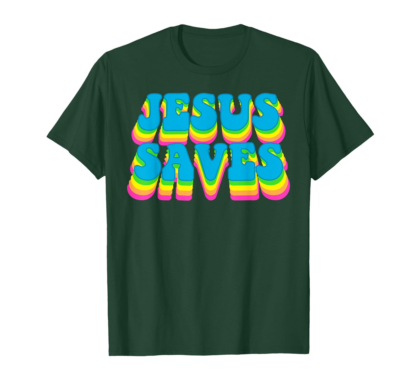 Groovy Jesus Saves Christian 70's Hippie T-Shirt