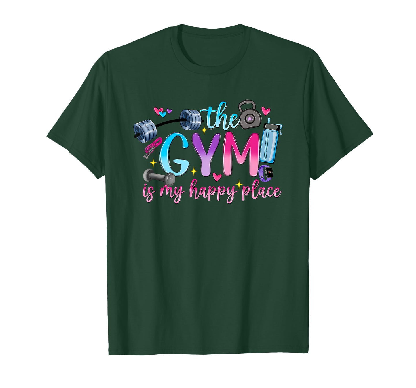 The Gym Is My Happy Place Fitness Gym Love T-Shirt