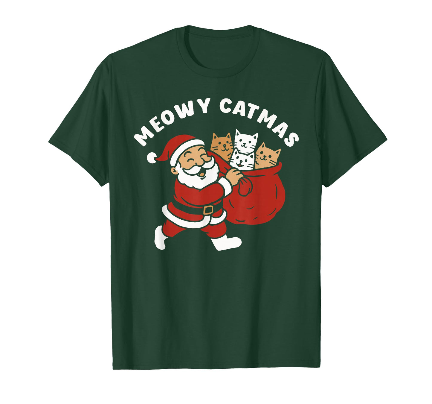 Meowy Catmas, Christmas cat Santa Claus T-Shirt