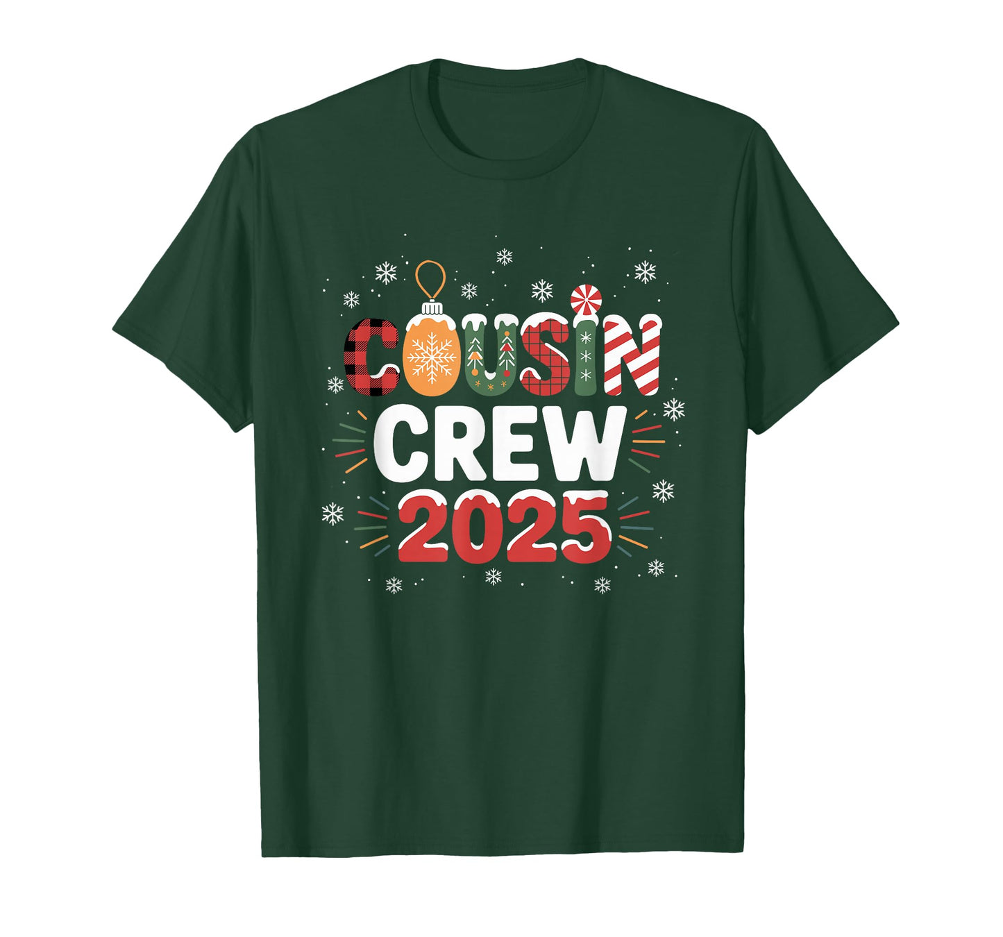 Cousin Crew Christmas 2025 Family Matching Xmas T-Shirt