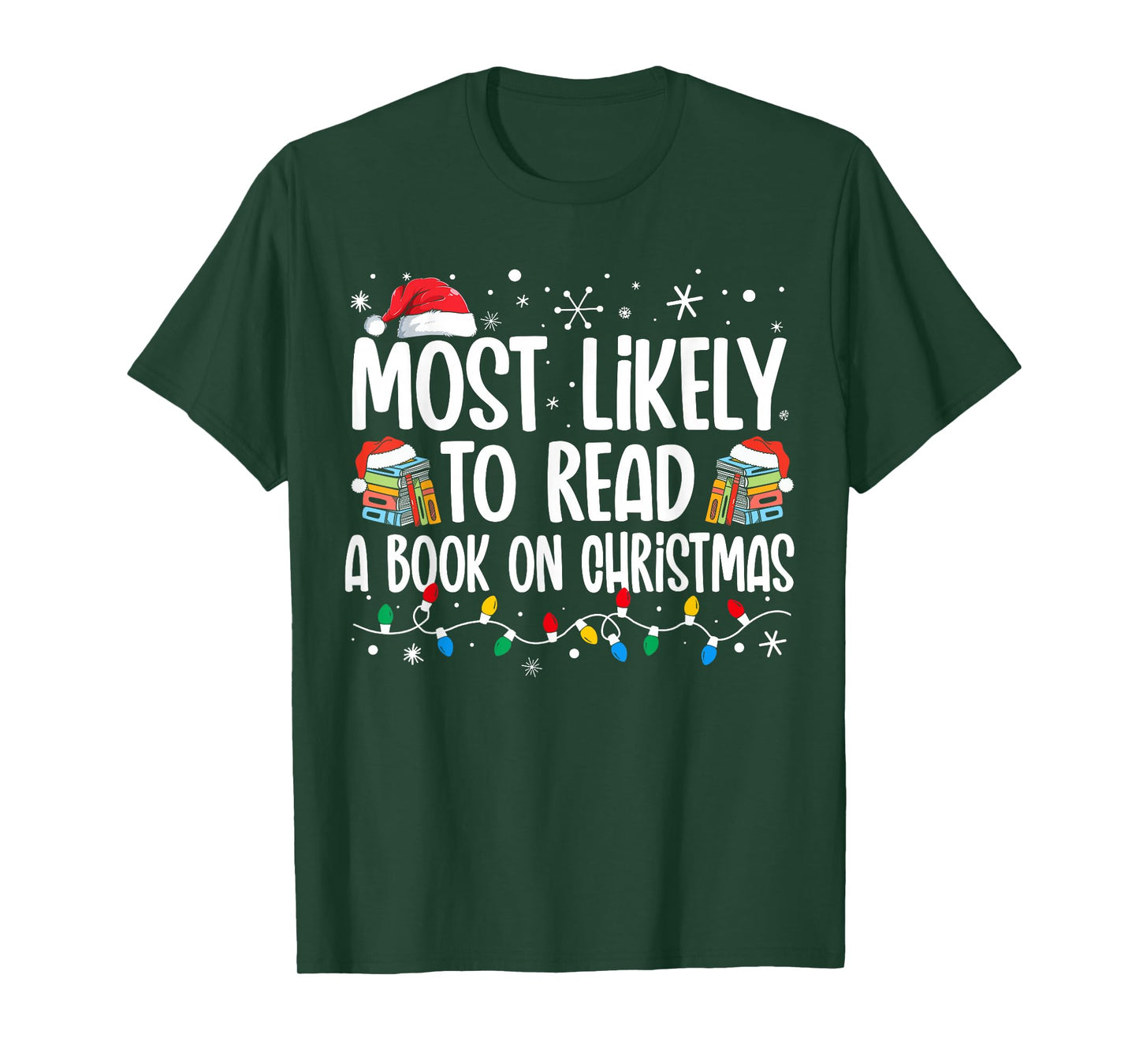 Most Likely To Read A Book On Christmas Matching Family T-Shirt