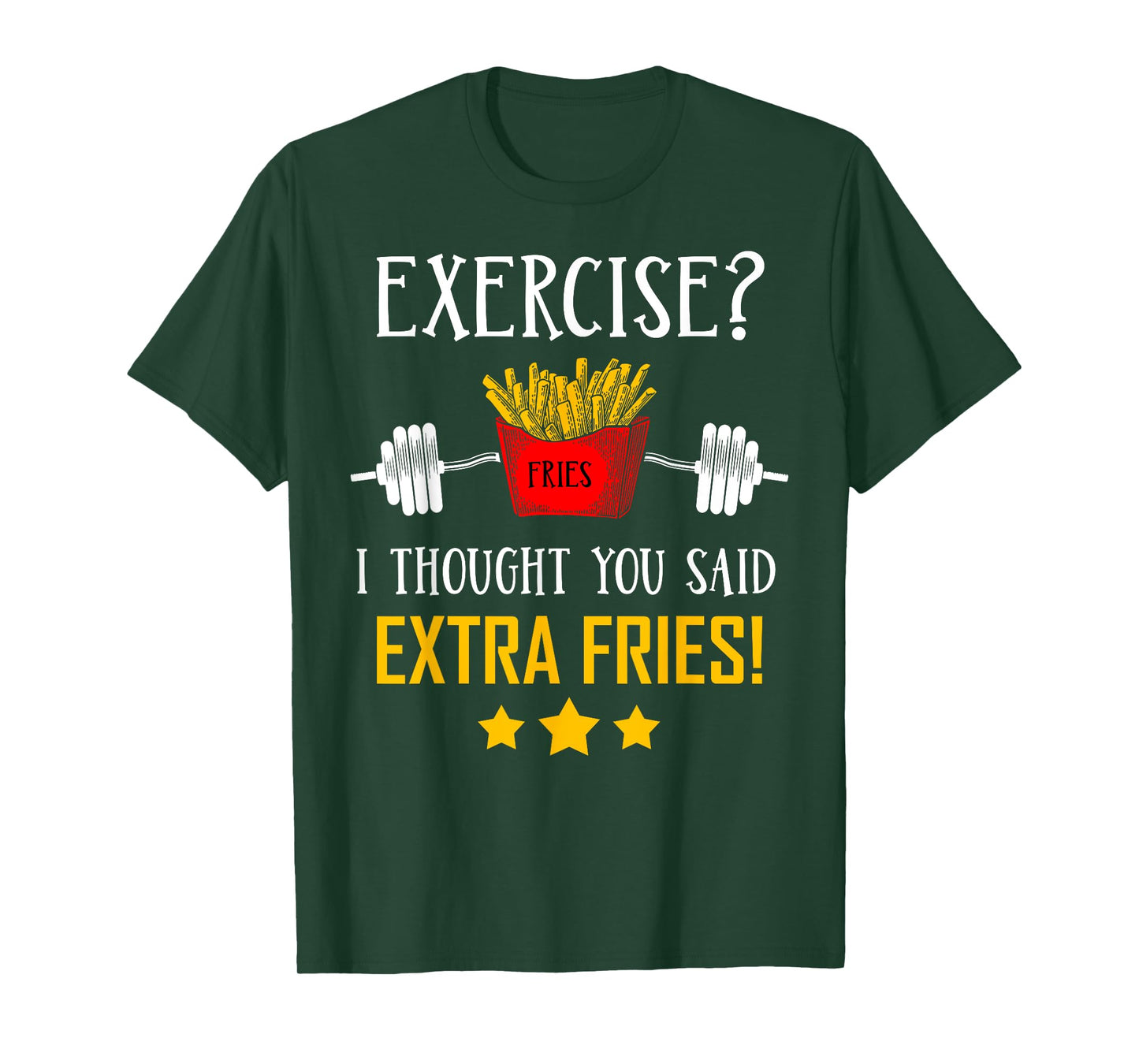 Extra Fries Clothing Apparel Novelty Gift Black Unisex Modern Letter Print T-Shirt