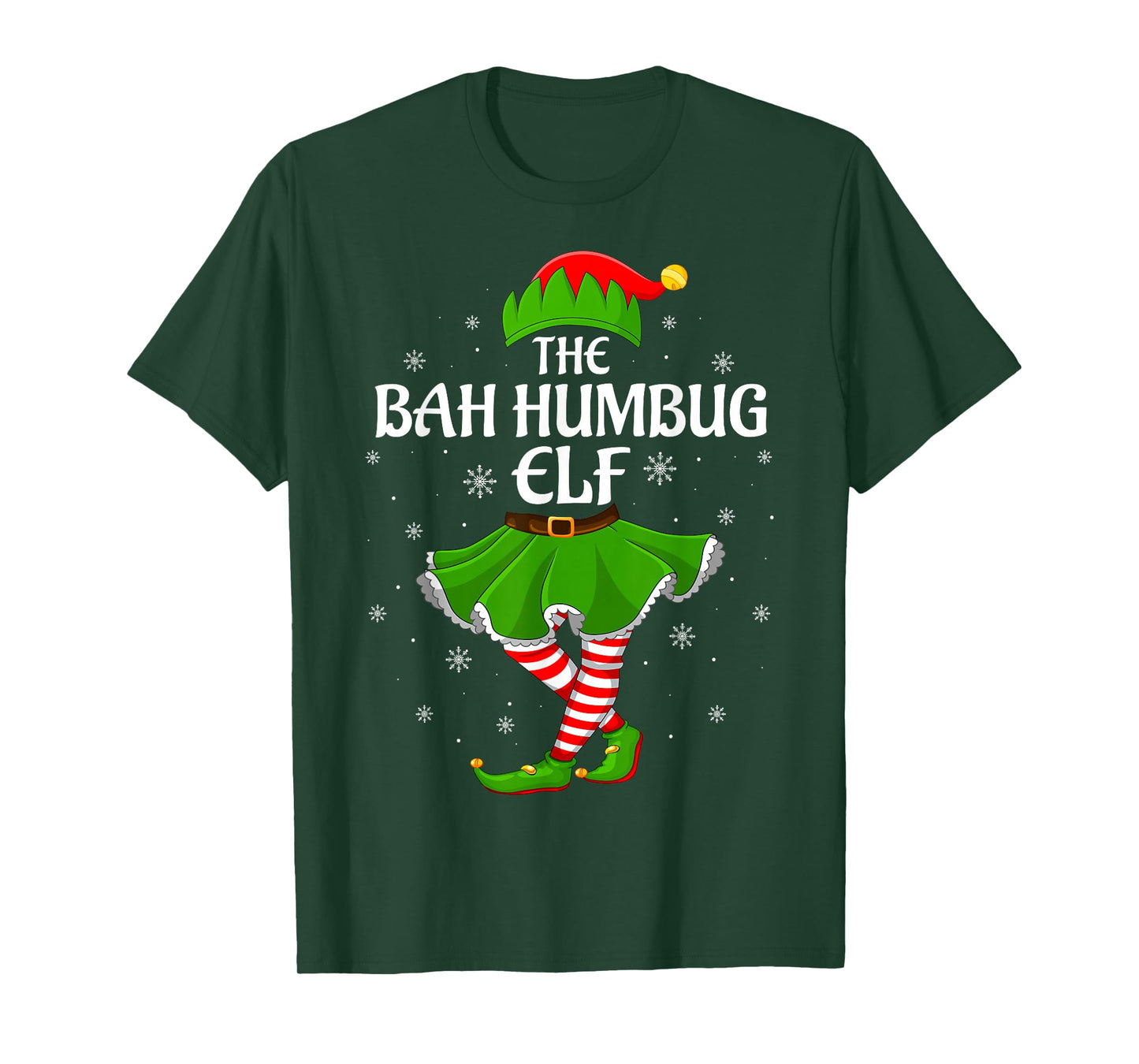 Bah Humbug Elf Christmas Family Girls Women Elf Squad Xmas T-Shirt