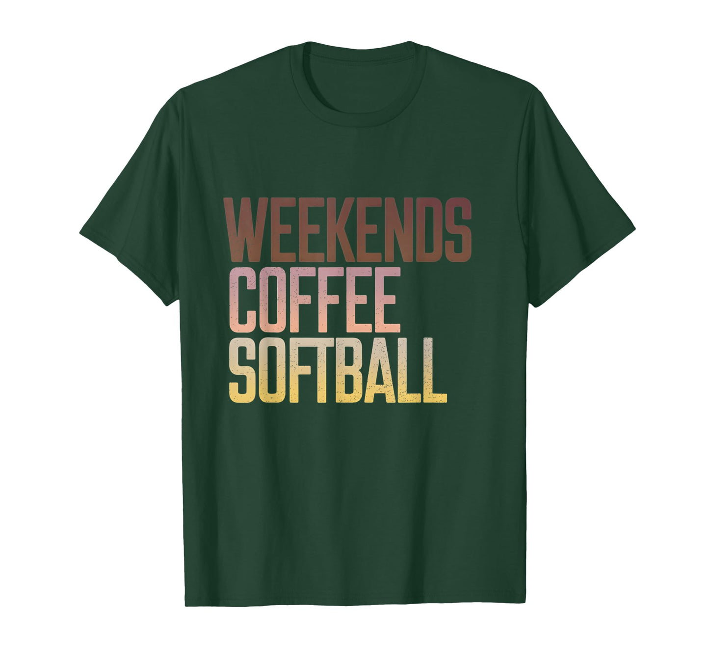 Retro Weekends Coffee And Softball Funny Softball Mama T-Shirt