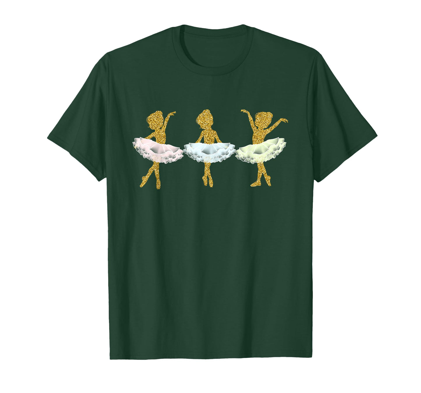Golden Ballerina Trio Little Tutu Three Colors Ballet Dance T-Shirt