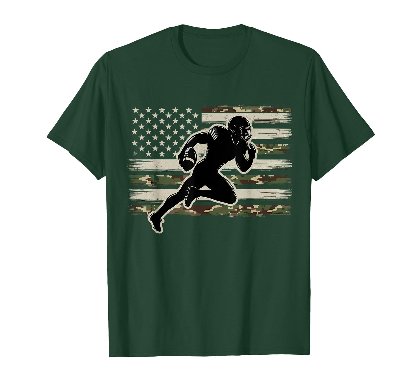 Football Camo US Flag American Football Player T-Shirt