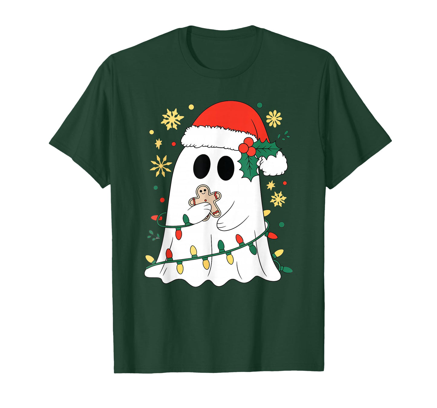 Ghost Christmas Santa Spooky Christmas Retro Spooky T-Shirt