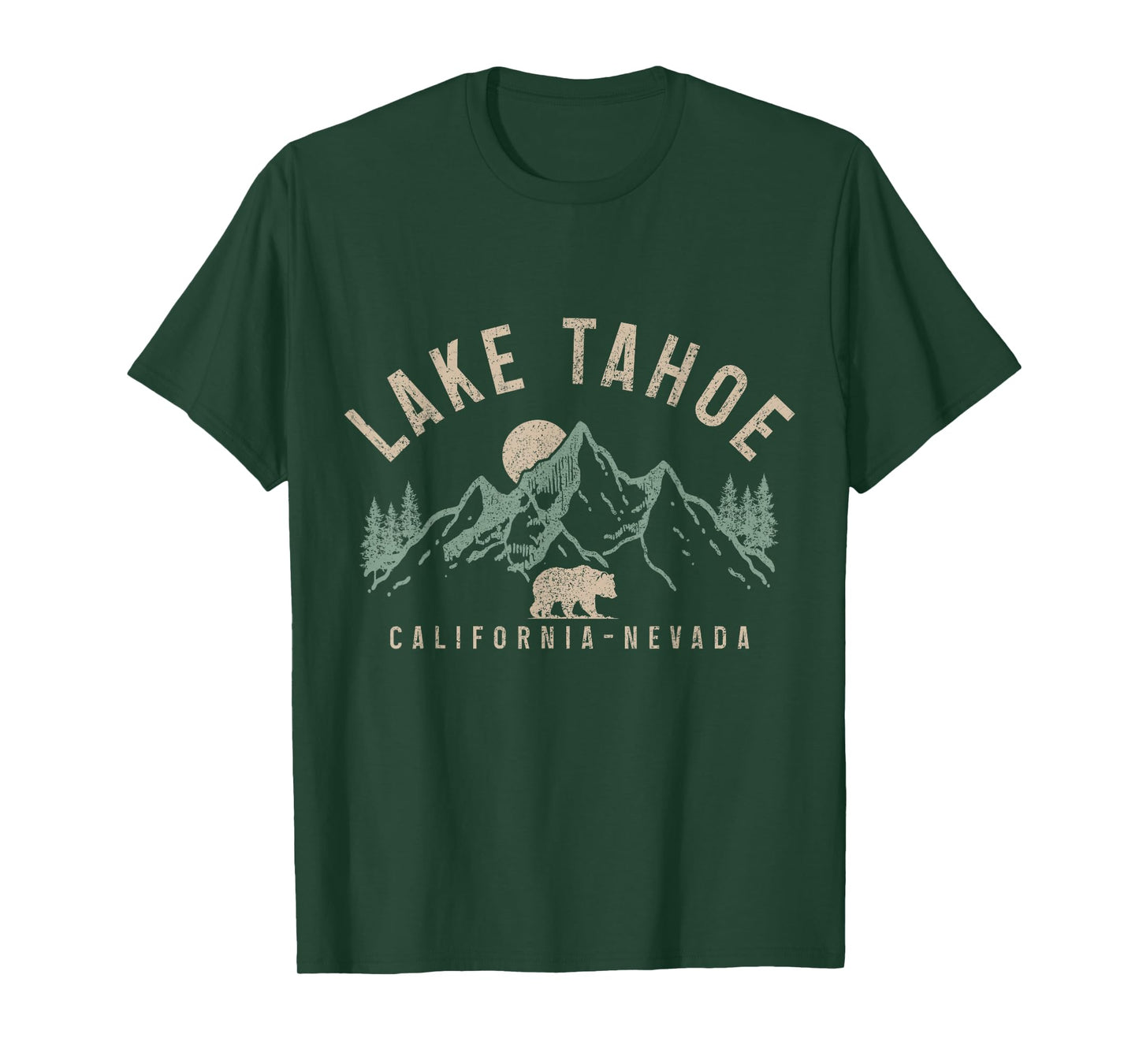 Lake Tahoe California Nevada Mountains Bear Nature Vintage T-Shirt