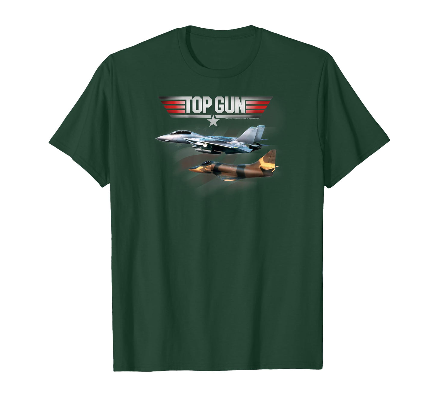 Top Gun American Flag Fighter Jet Classic Action Movie T-Shirt
