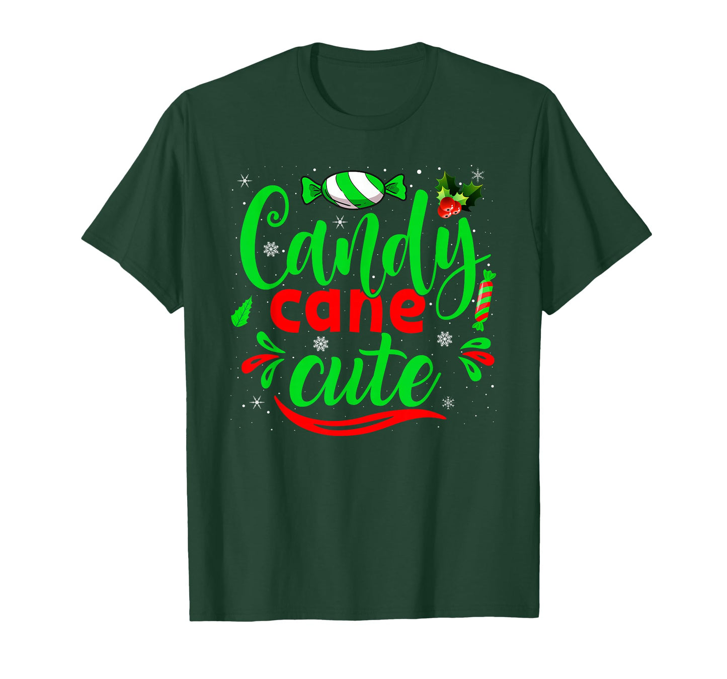 Candy Cane Cutie Christmas Pajamas Adults and Kids Xmas T-Shirt