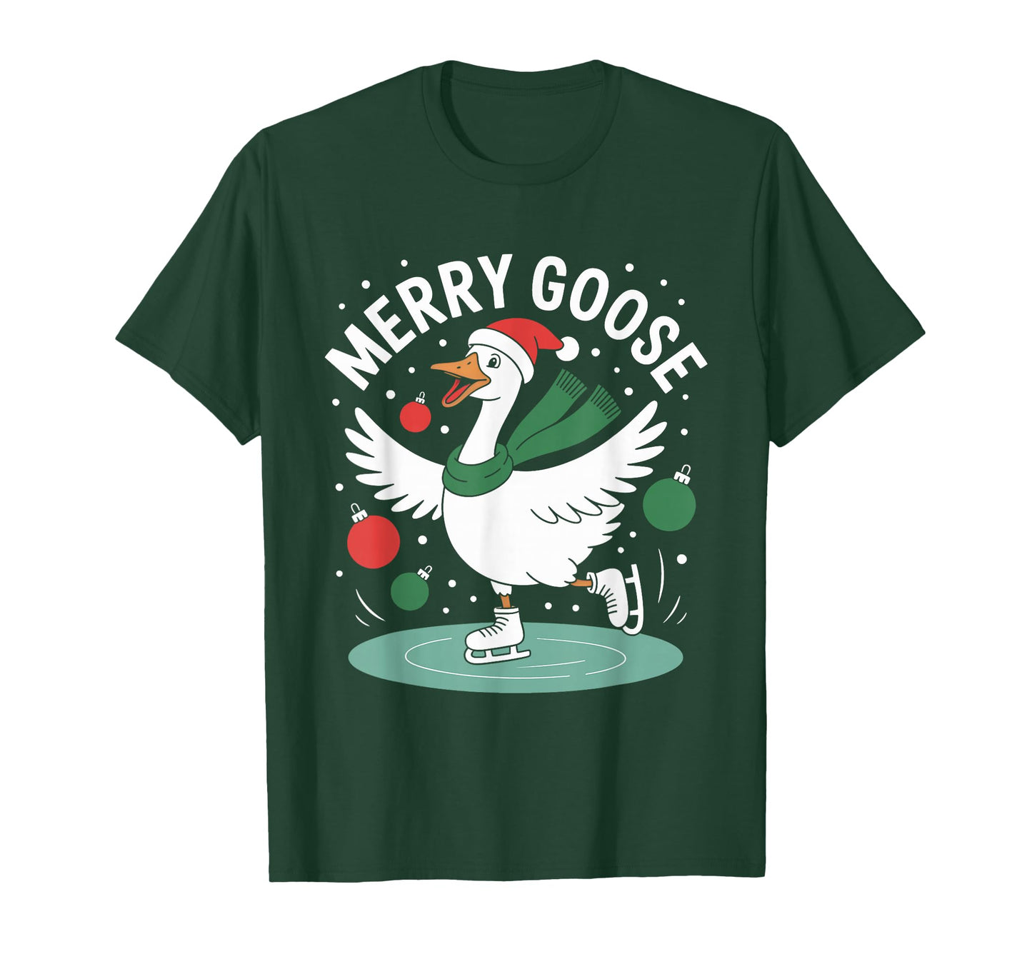 Merry Goose on The Loose Funny Christmas Silly Humor T-Shirt