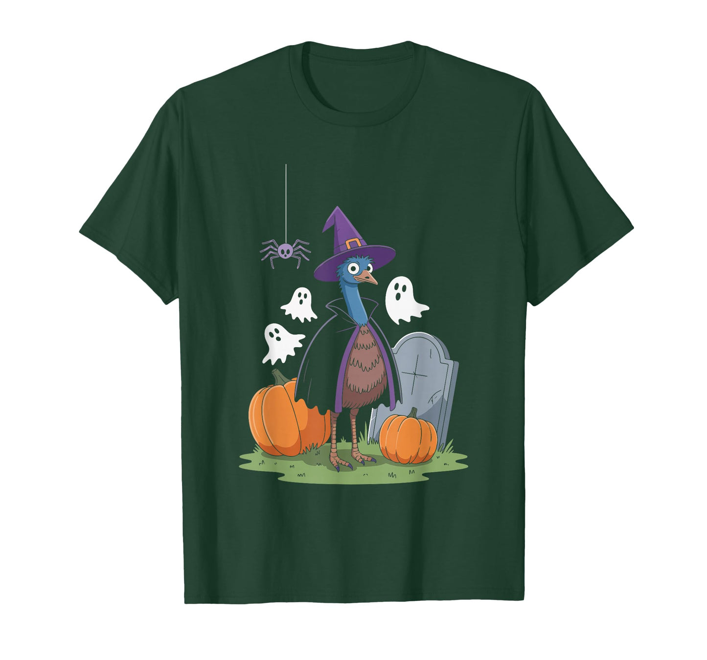 Raven Witch Halloween Magic with Pumpkins T-Shirt