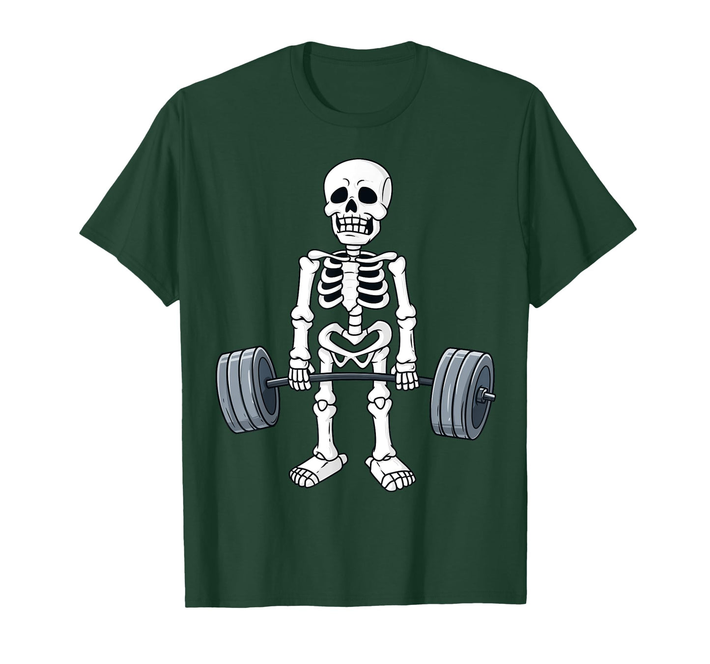 Halloween Skeleton Deadlift Funny Fitness Weightlifting T-Shirt