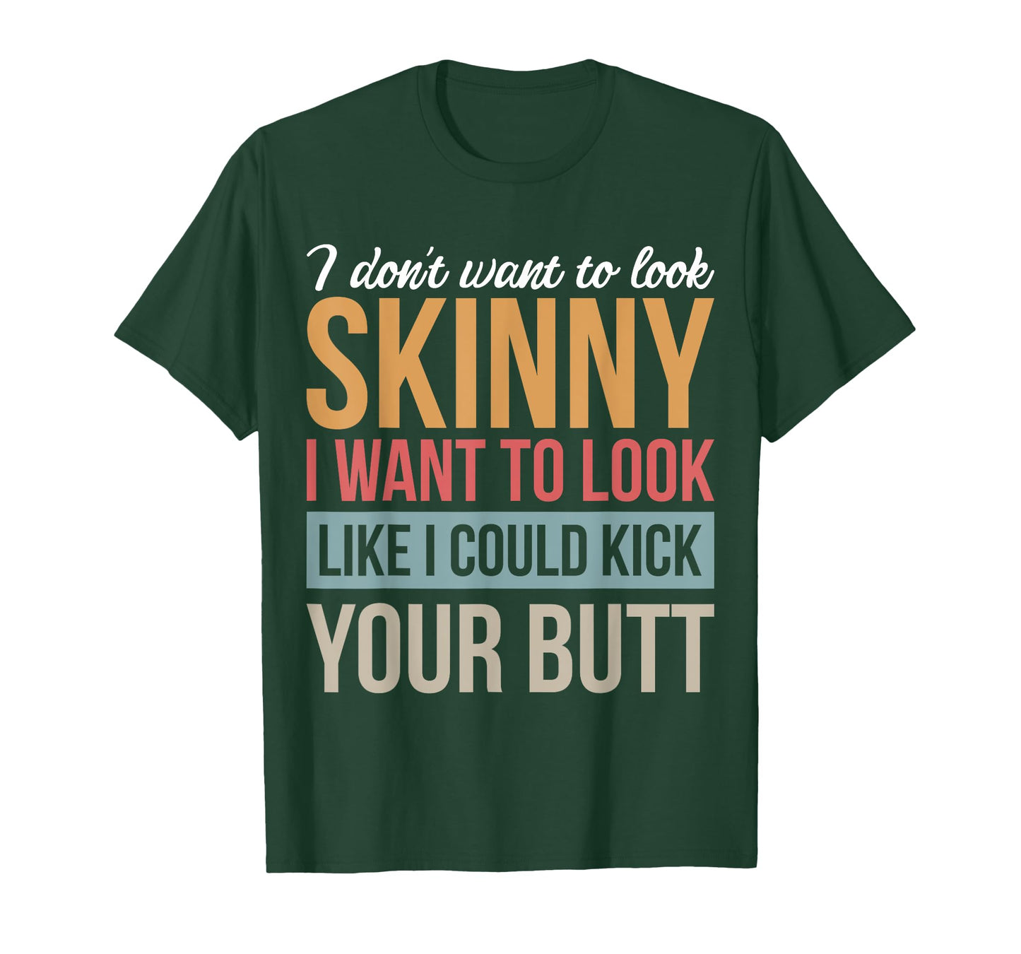 Athletic Inspiration Strength Training Gym I Don't Want To Look Skinny I Want To Look Like Black Men's Cotton Polyester Blend T-Shirt