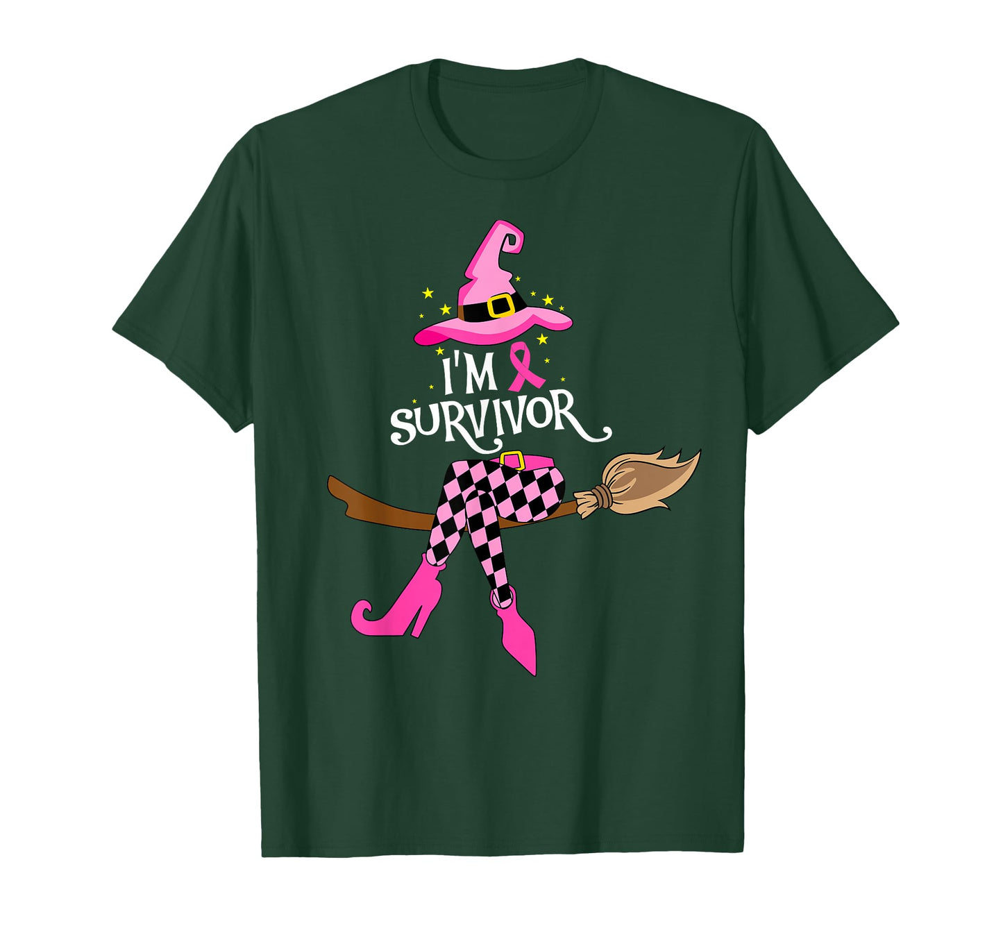 Halloween Witch I'm A Survivor Breast Cancer Warrior Women T-Shirt