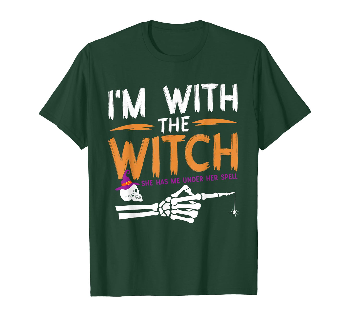 I'm with The Witch Funny Halloween Couple Costume Party T-Shirt