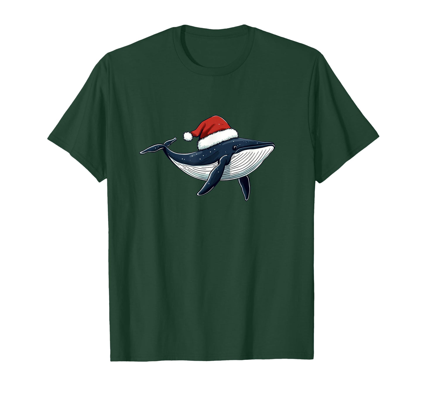 Jolly Whale with Santa Hat for a Festive Holiday Feel T-Shirt