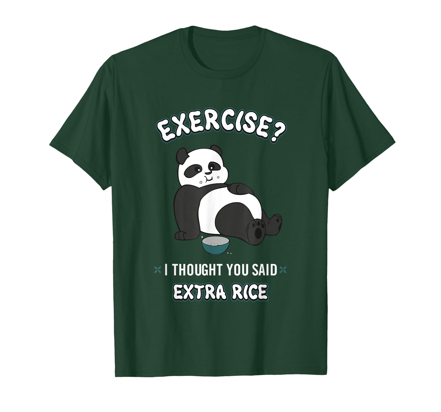 BCC Funny Panda Shirts & Panda Bear Gifts Unisex-Adults, Kids Black Sushi Panda Exercise I Thought You Said Extra Rice T-Shirt