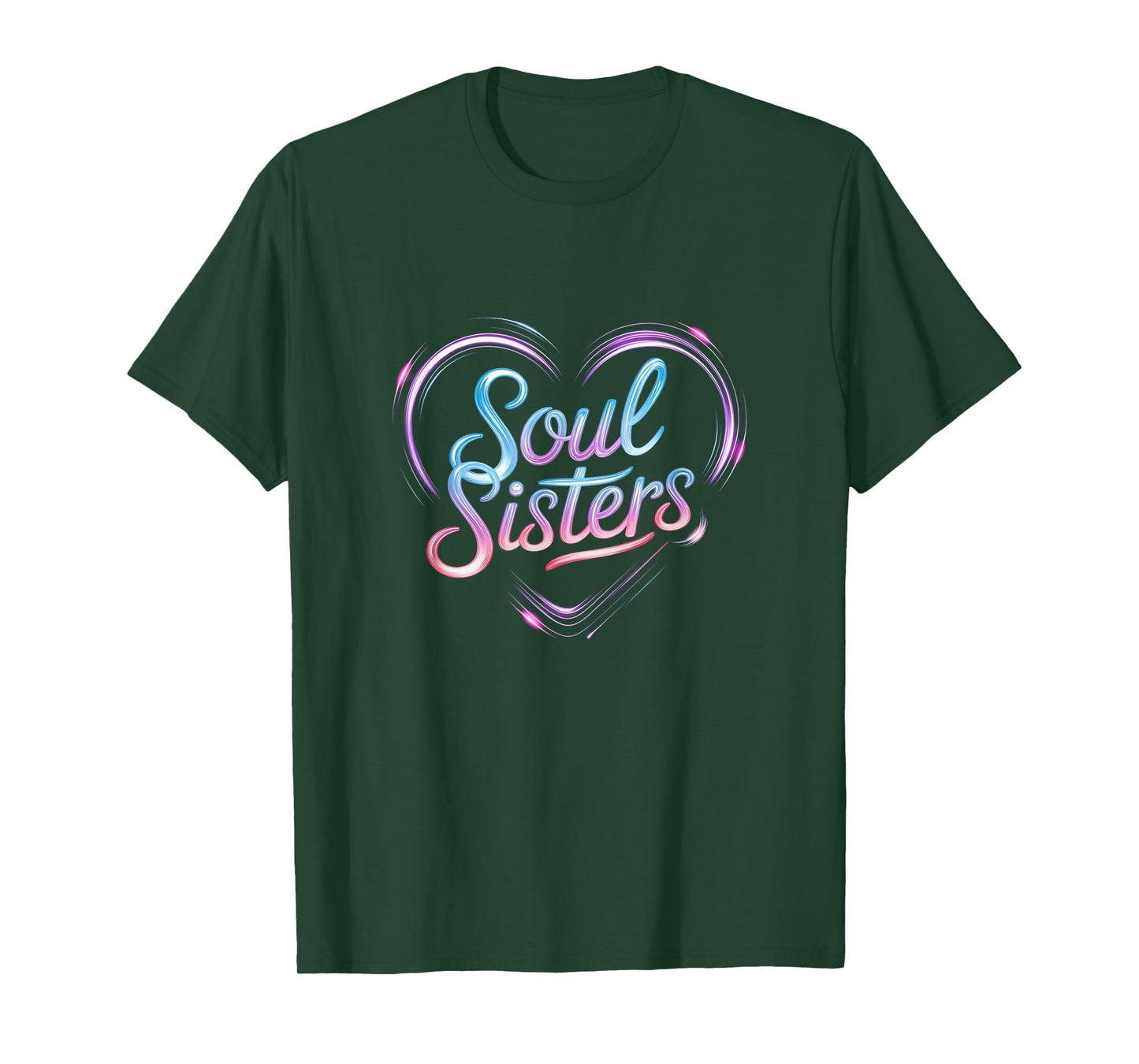 Vibrant Soul Sisters Heart Design T-Shirt