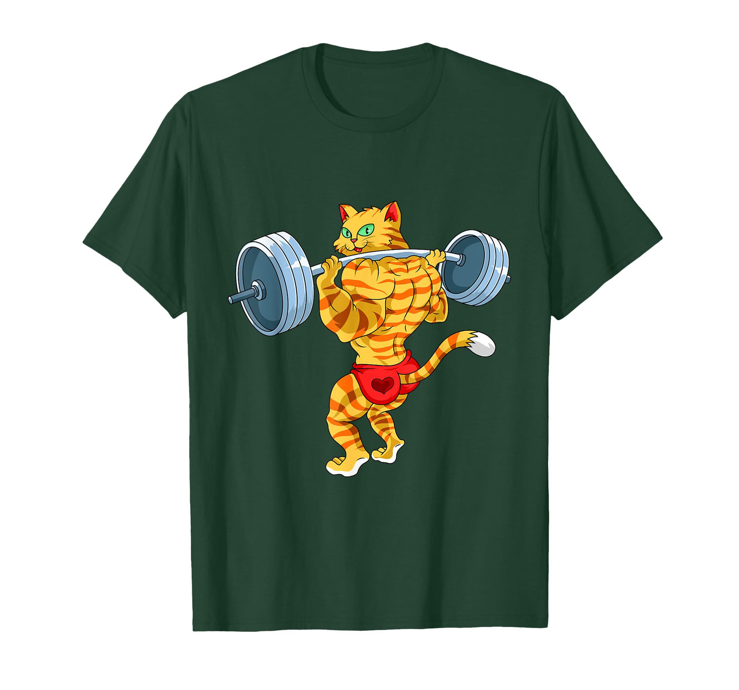 Weightlifing Barbell - Funny Workout Gym Weightlifting Cat T-Shirt for Men Women