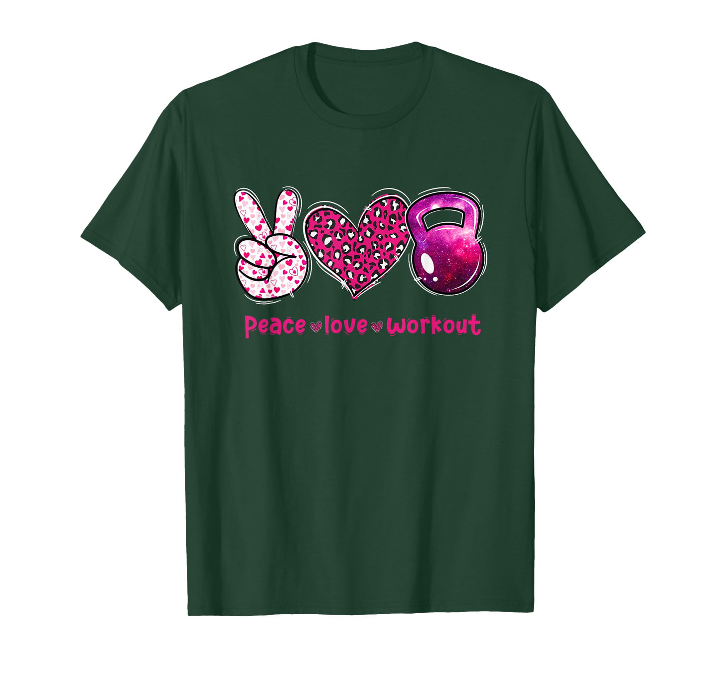 Funny Peace Love Workout Gym Lifting Gymer Valentines Day T-Shirt