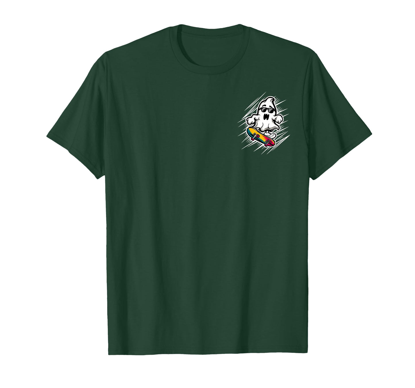 Funny Ghost On Skateboard Retro Halloween Costume Kids Boys T-Shirt