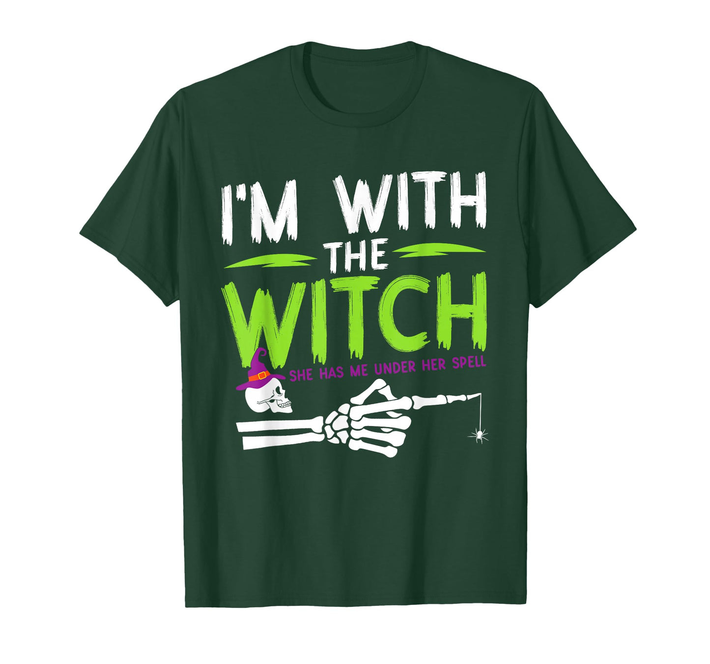 I'm with The Witch Funny Halloween Couple Costume Party T-Shirt