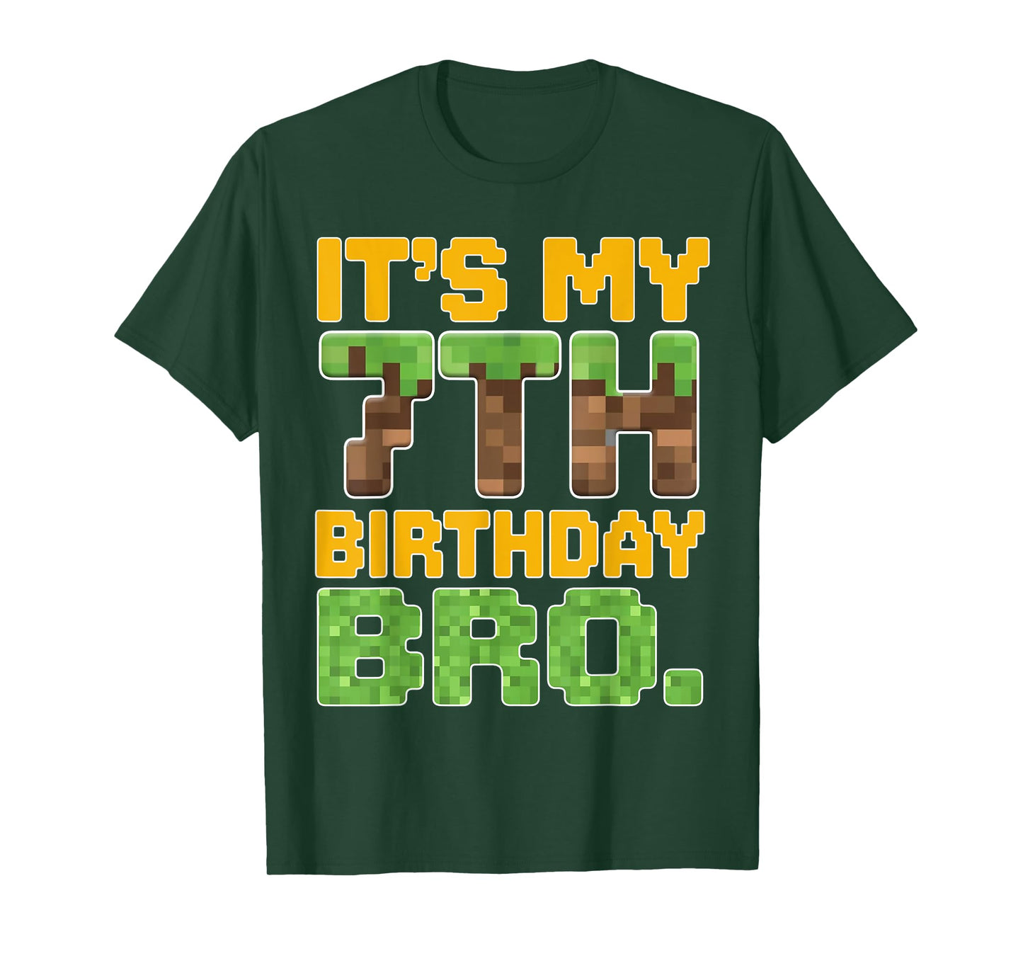 Funny It's My 7th Birthday Bro Video Game Pixel Bday Boy T-Shirt