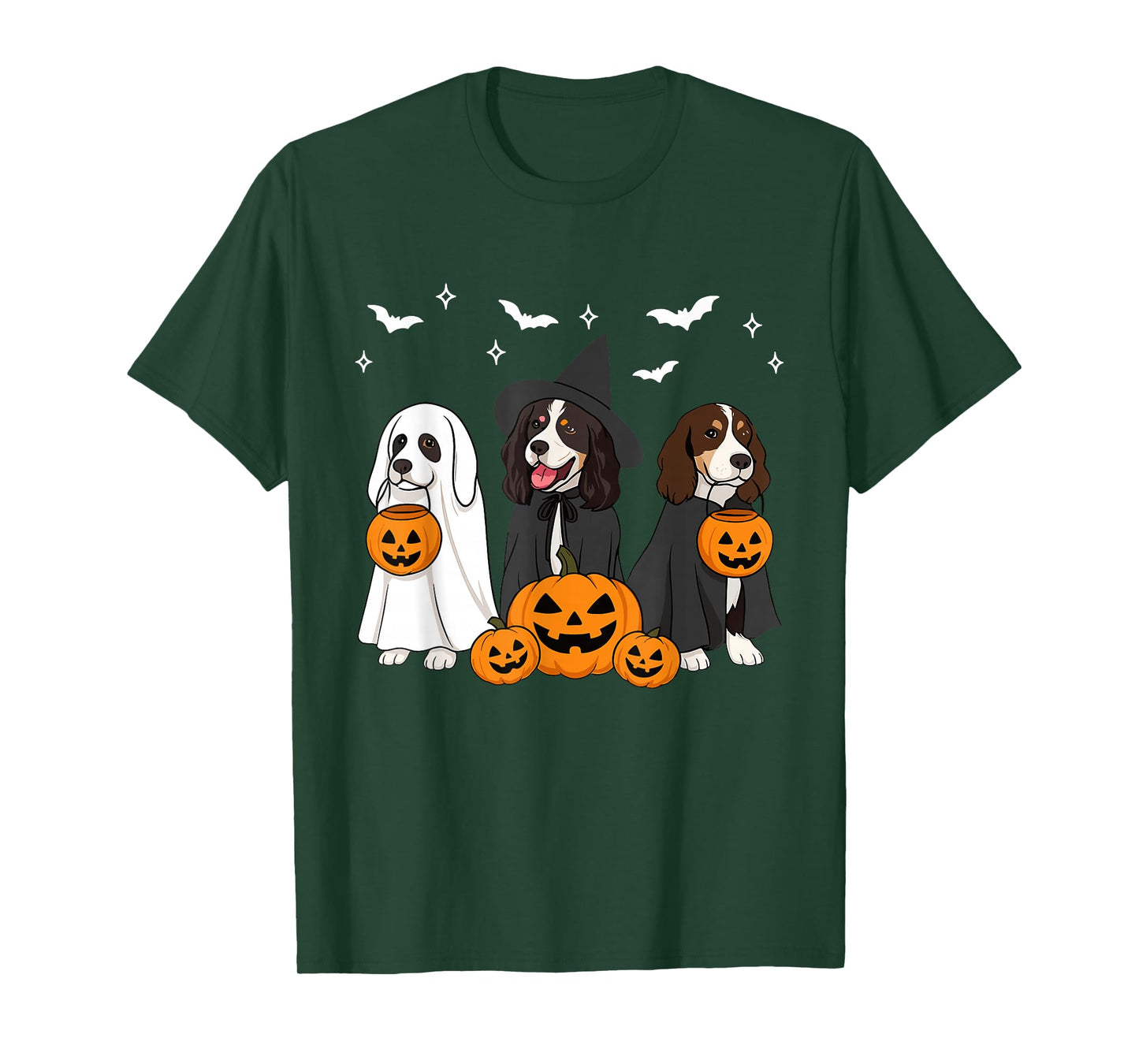 Witch English Springer Spaniel Halloween Springer Spaniel T-Shirt