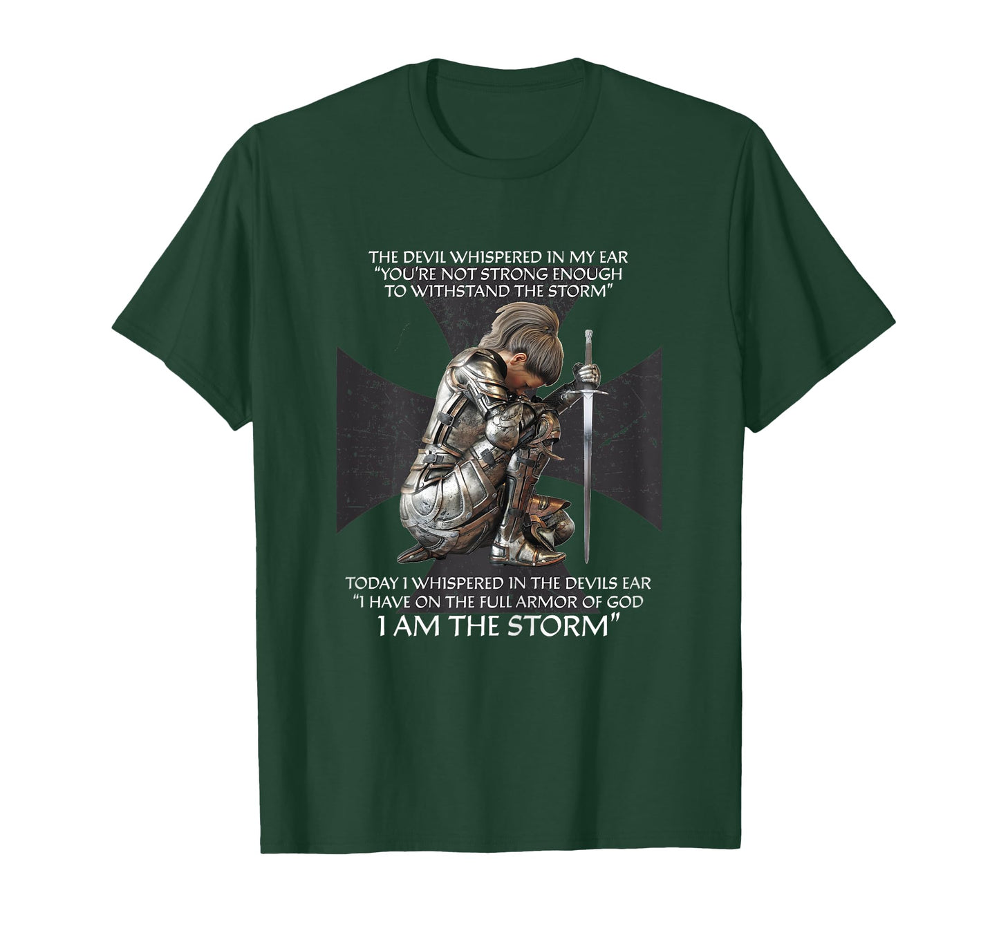 Distressed I Am The Storm Armor of God Christian Graphic T-Shirt