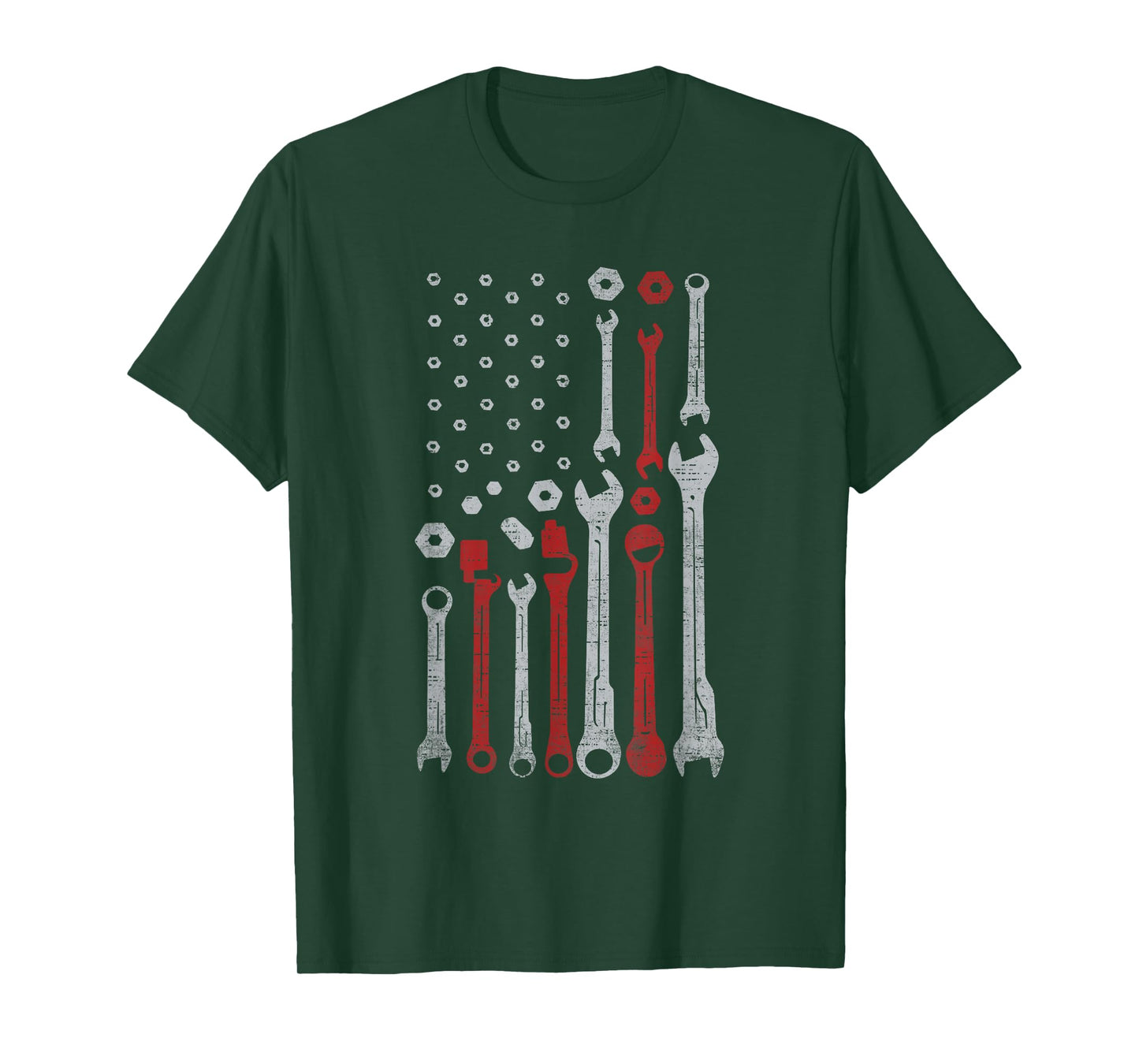 Vintage Mechanic Flag USA American Patriotic Flag Car Mens T-Shirt