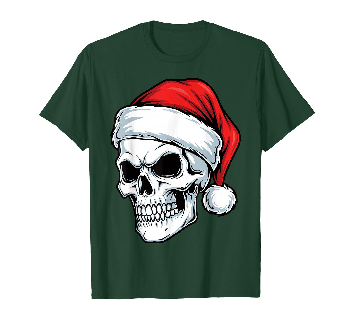 Hail Santa Heavy Pagan Solstice Gothic Skull Metal Christmas T-Shirt