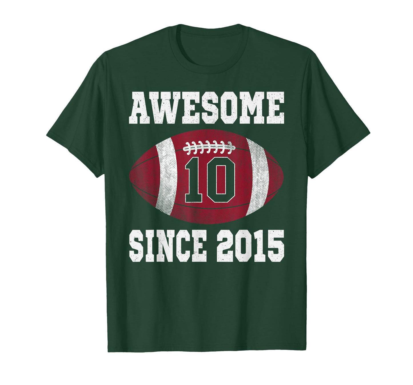 10th Birthday Football Player 10 Years Old Vintage Sports T-Shirt