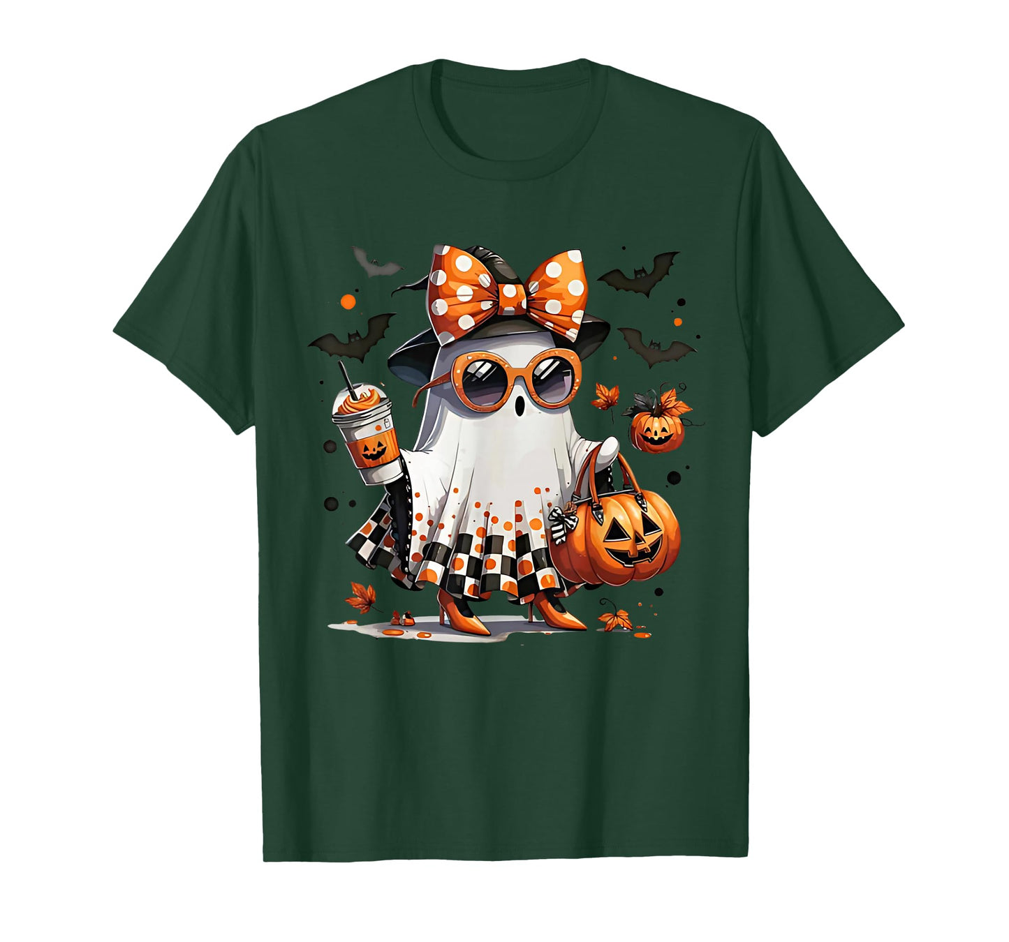 Cute Ghost Pumpkin Halloween Funny Spooky Pumpkin Witch T-Shirt