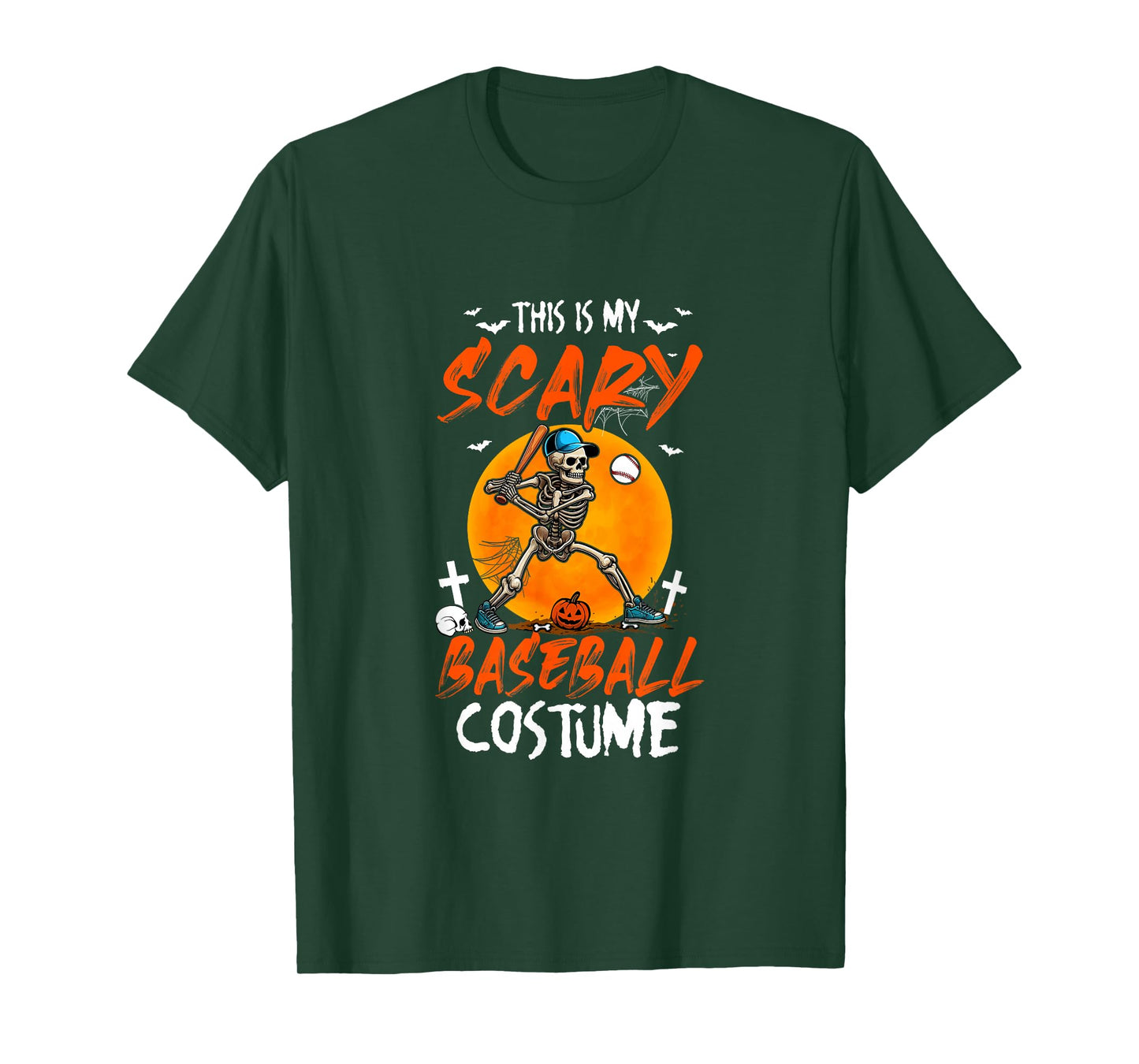My Scary Baseball Costume Skeleton Halloween Player Team T-Shirt