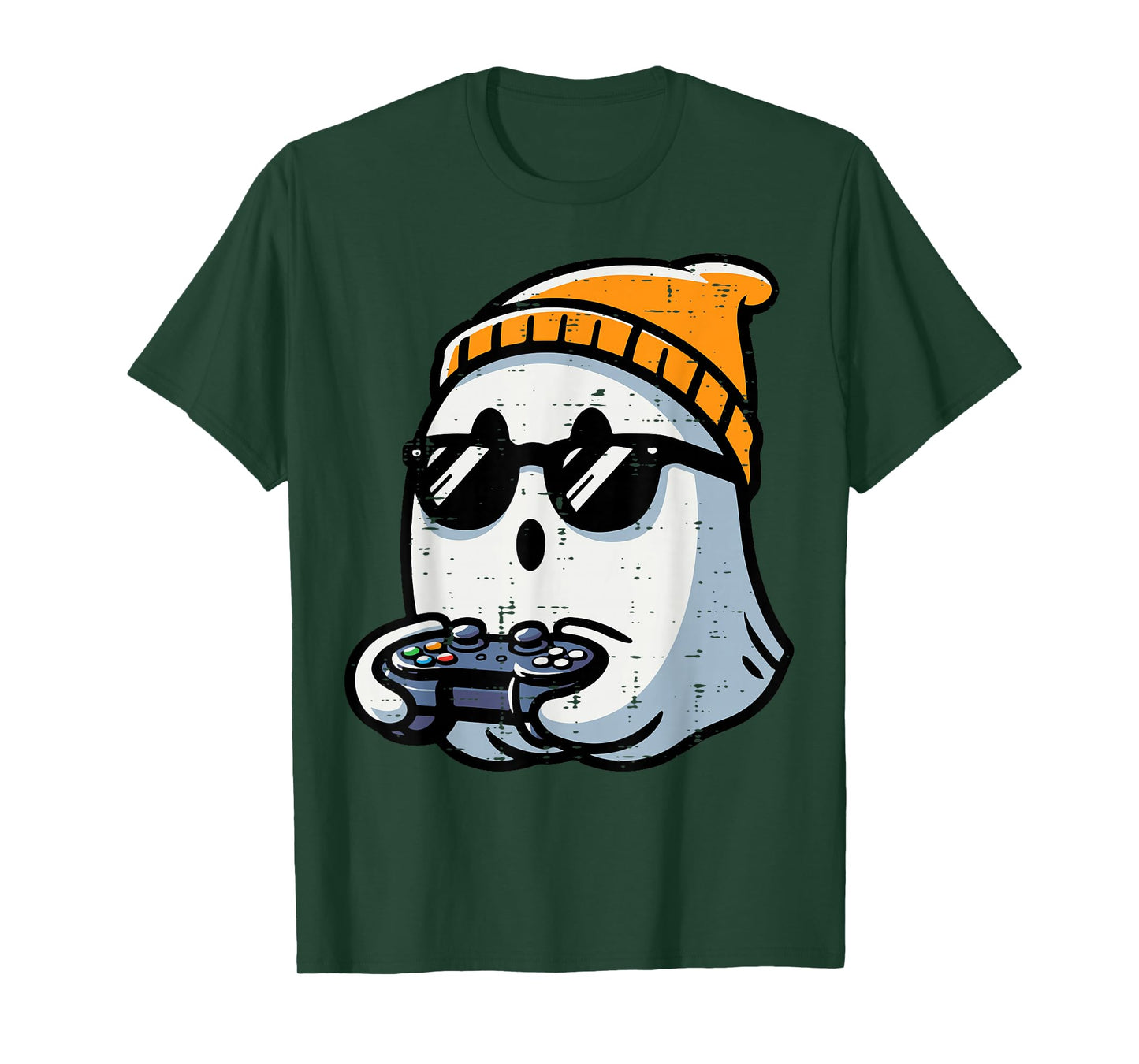 Ghost Video Gamer Gaming Halloween Men Boys Kids Teen Youth T-Shirt