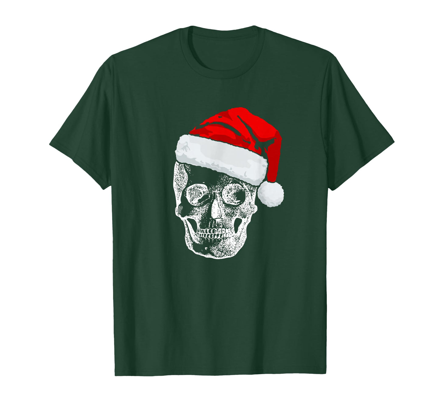 Funny Skull Santa Christmas Holiday T-Shirt