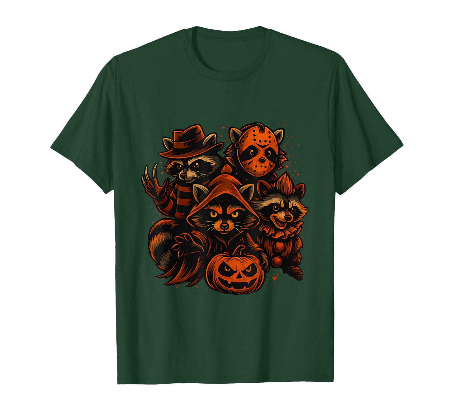 Scary Raccoons Halloween Costume Creepy Cute Animal Art T-Shirt