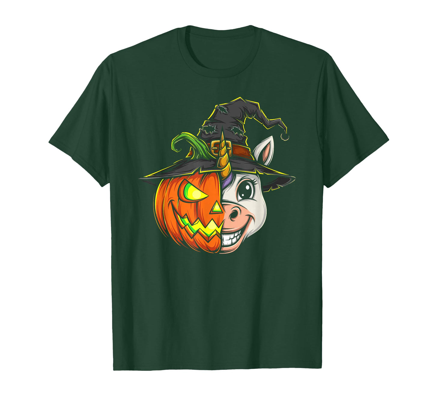 Unicorn Pumpkin Jack O Lantern Halloween Kids Mens Womens T-Shirt