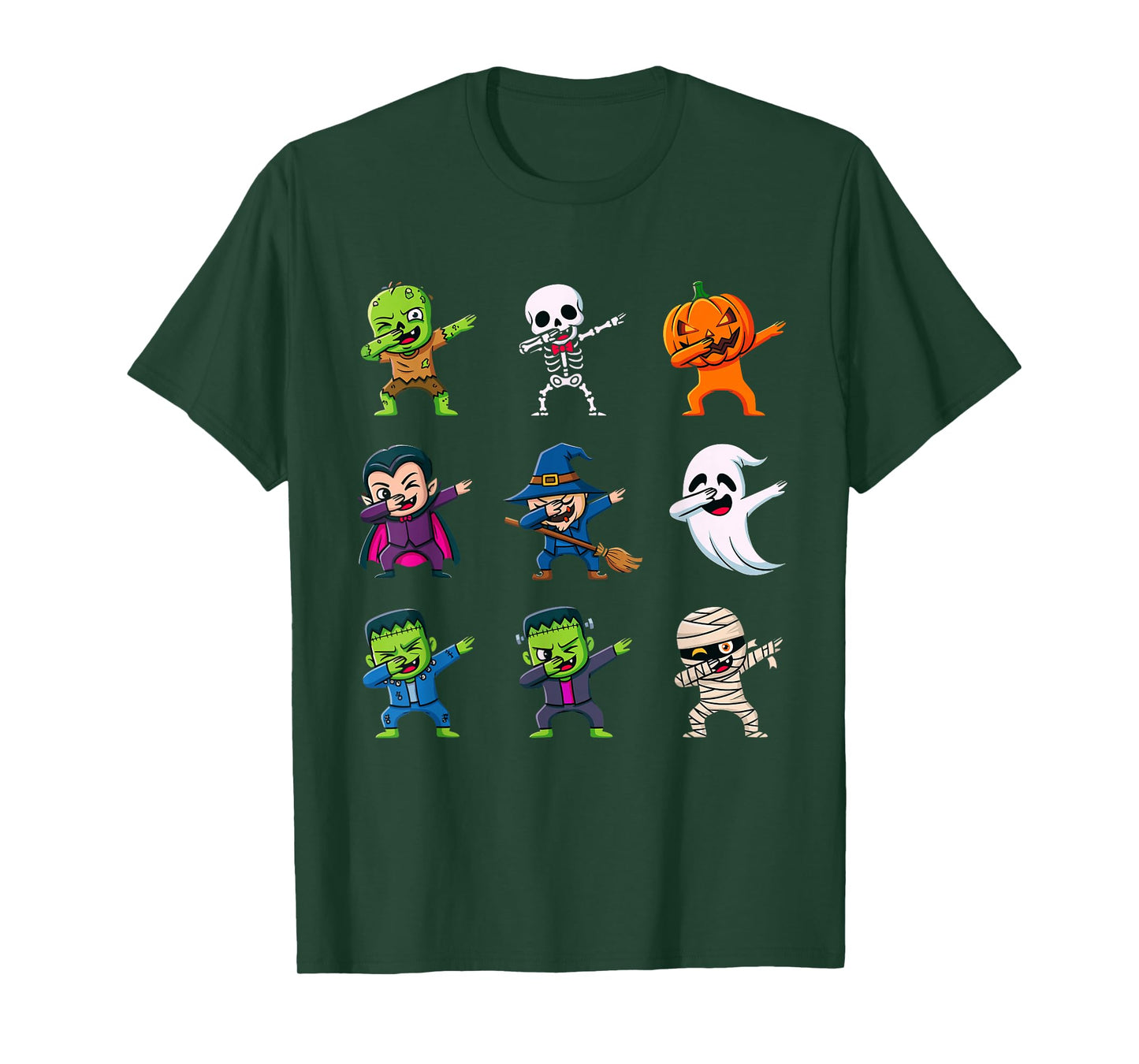 Cute Halloween Dab Dance Skeleton Witch Ghost Zombie Fun T-Shirt
