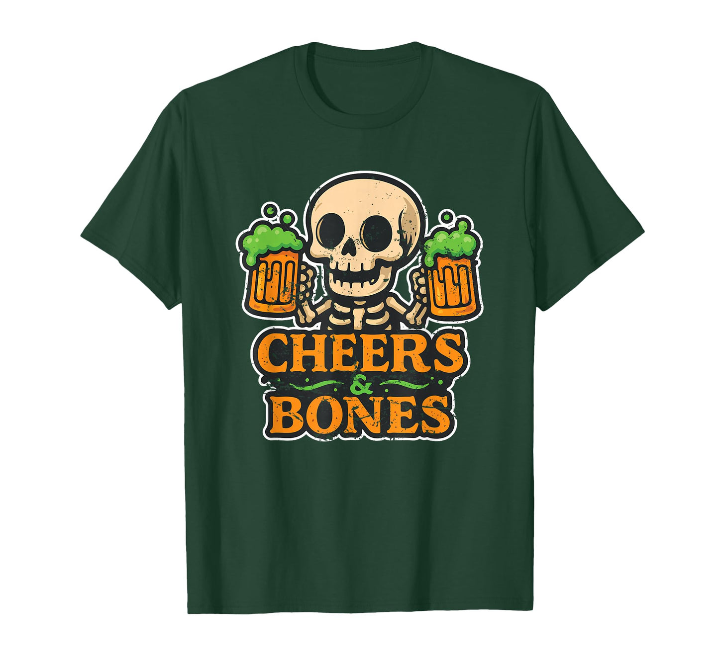 Cheers and Bones Skeleton Beer T-Shirt