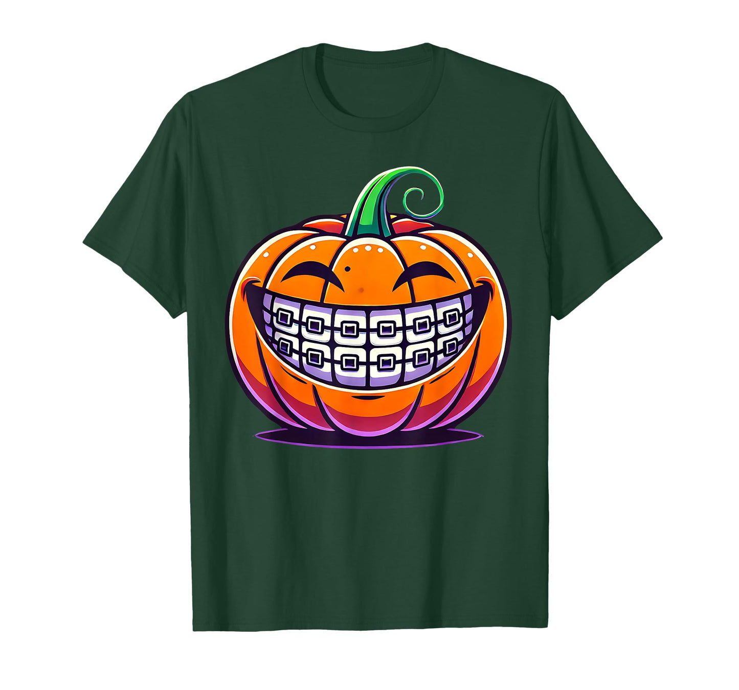 Orthodontics Dental Halloween Pumpkin Braces Dentist Horror T-Shirt