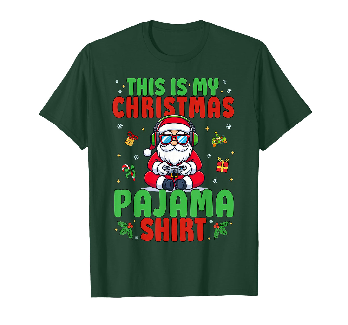 This is My Christmas Pajama Santa Claus Video Game Men Kids T-Shirt