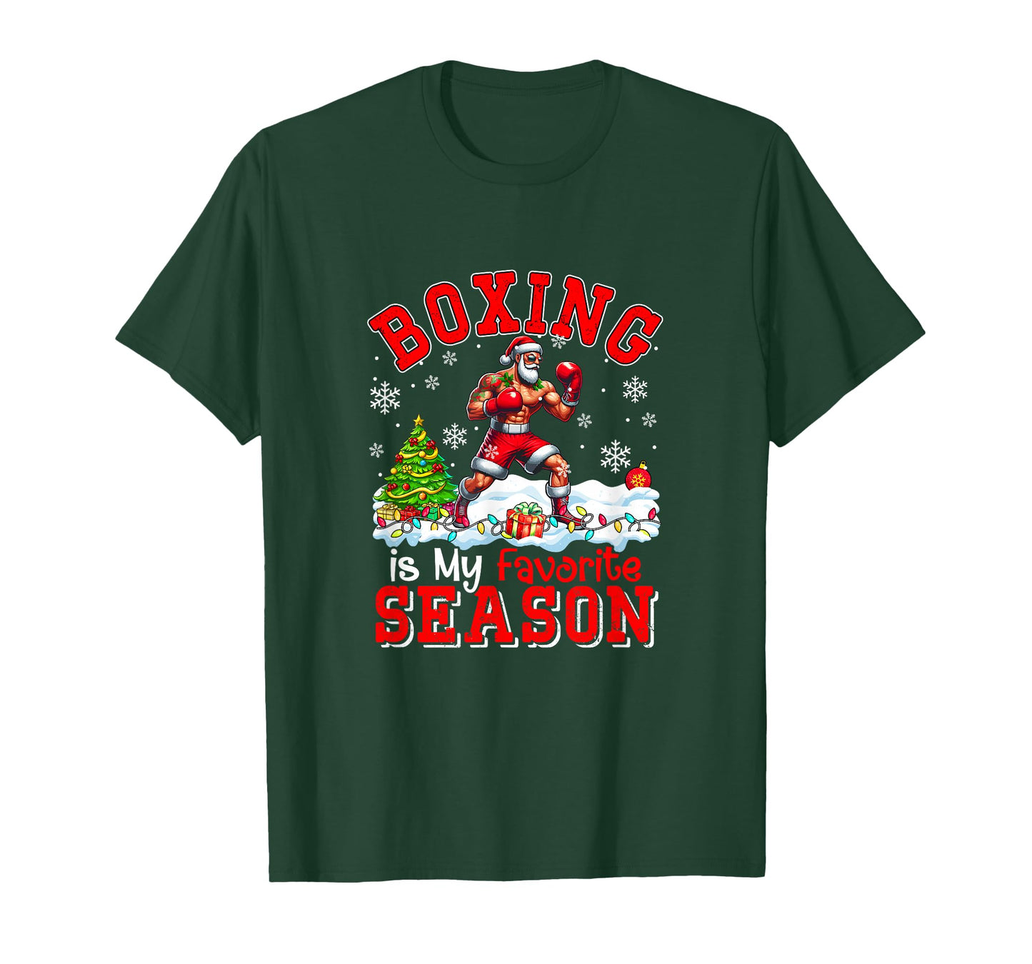 Boxing is Favorite Season Costume Player Christmas Santa T-Shirt