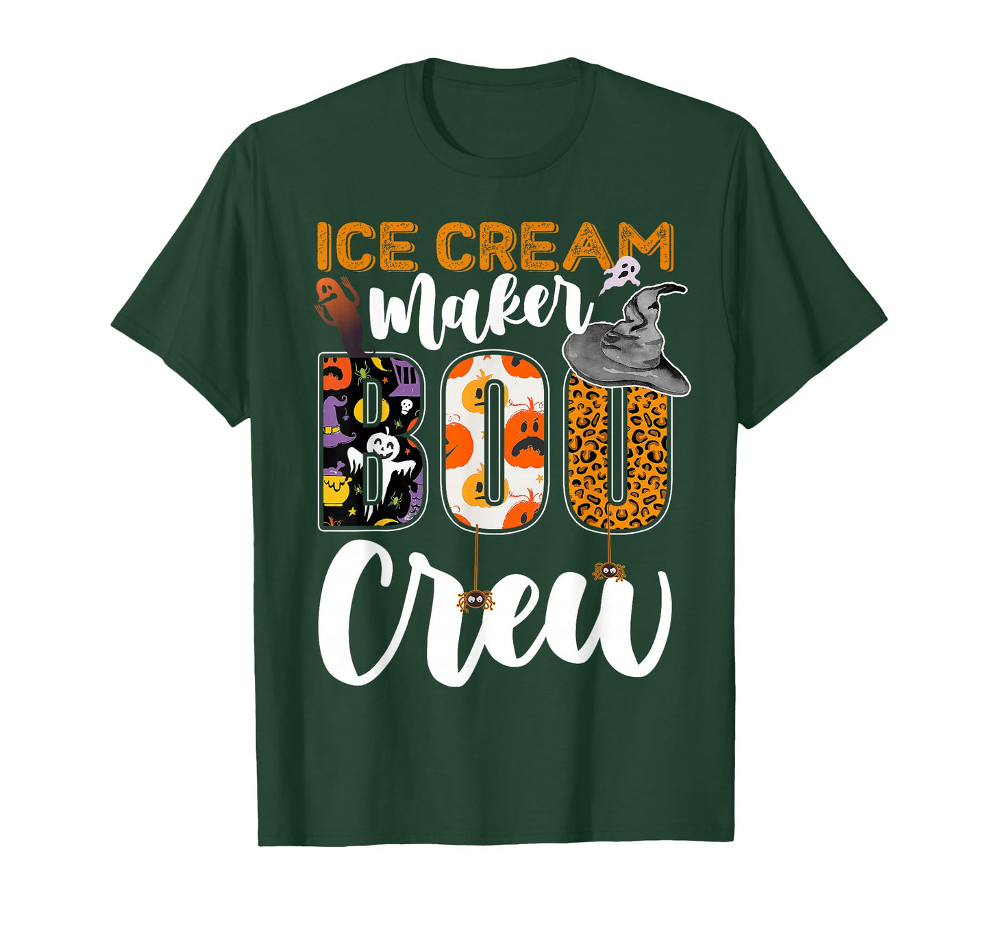 Ice Cream Maker Boo Crew Halloween Match Frozen Dessert T-Shirt